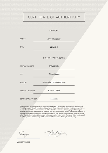 Chang-e — Certificate of Authenticity