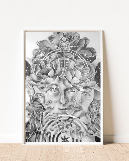 HECATE — Shadow Goddess Graphite Print