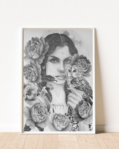 LILITH — Shadow Goddess Graphite Print