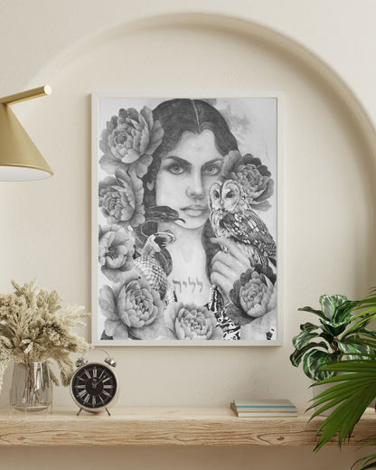 LILITH — Shadow Goddess Graphite Print