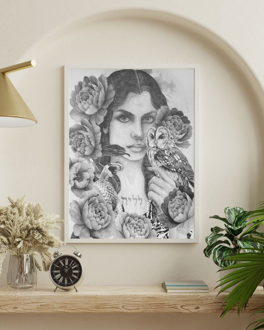 LILITH — Shadow Goddess Graphite Print