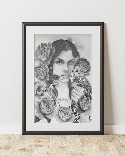 LILITH — Shadow Goddess Graphite Print