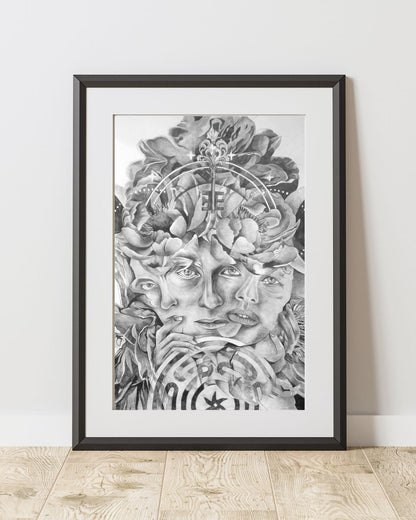 HECATE — Shadow Goddess Graphite Print