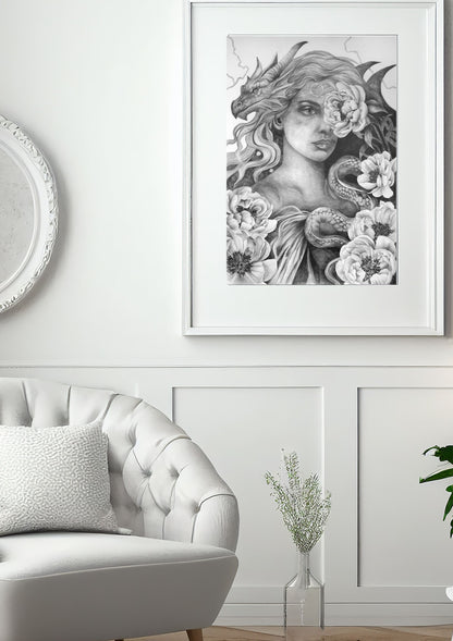 TIAMAT — Shadow Goddess Graphite Print