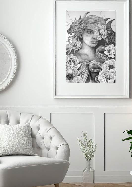 TIAMAT — Shadow Goddess Graphite Print