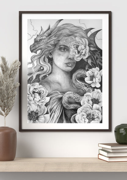 TIAMAT — Shadow Goddess Graphite Print